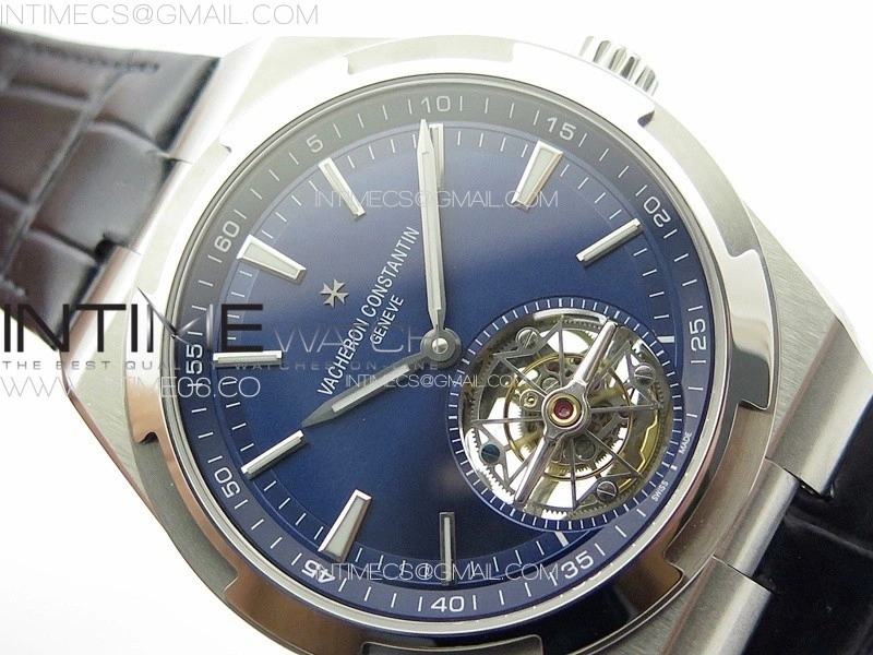 Overseas Tourbillon SS BBS Best Edition Blue Dial on Blue Leather Strap