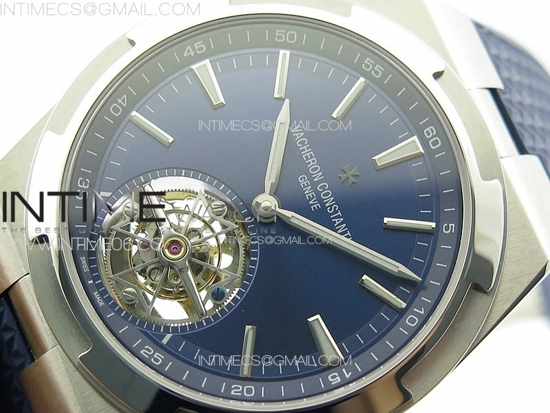 Overseas Tourbillon SS BBS Best Edition Blue Dial on Blue Rubber Strap