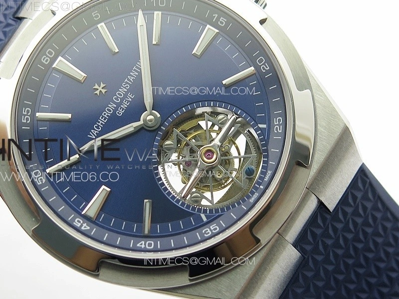 Overseas Tourbillon SS BBS Best Edition Blue Dial on Blue Rubber Strap