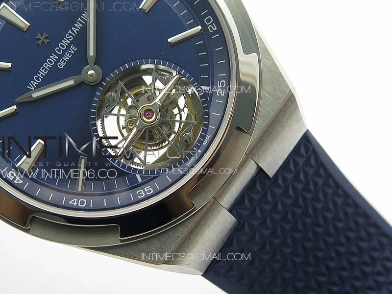 Overseas Tourbillon SS BBS Best Edition Blue Dial on Blue Rubber Strap