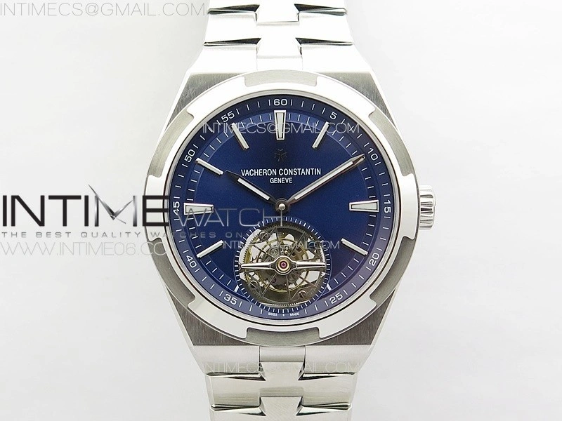 Overseas Tourbillon SS BBS Best Edition Blue Dial on SS Bracelet