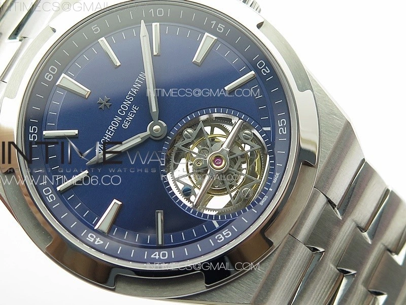 Overseas Tourbillon SS BBS Best Edition Blue Dial on SS Bracelet