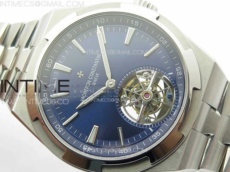 Overseas Tourbillon SS BBS Best Edition Blue Dial on SS Bracelet