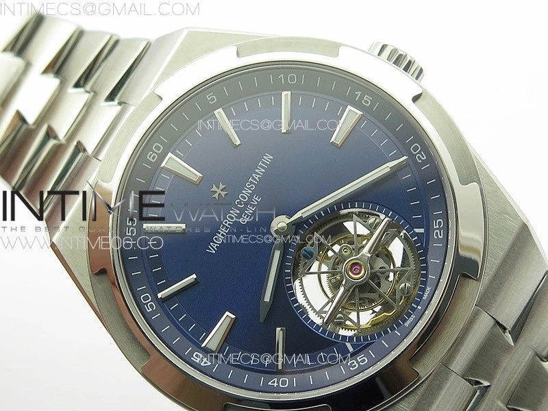 Overseas Tourbillon SS BBS Best Edition Blue Dial on SS Bracelet