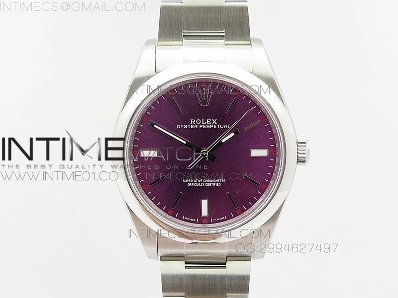 Oyster Perpetual 39mm 114300 BP Best Edition Red Grape Dial on SS Bracelet