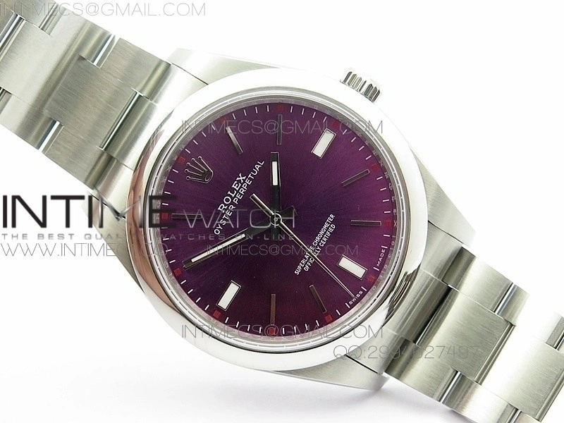 Oyster Perpetual 39mm 114300 BP Best Edition Red Grape Dial on SS Bracelet