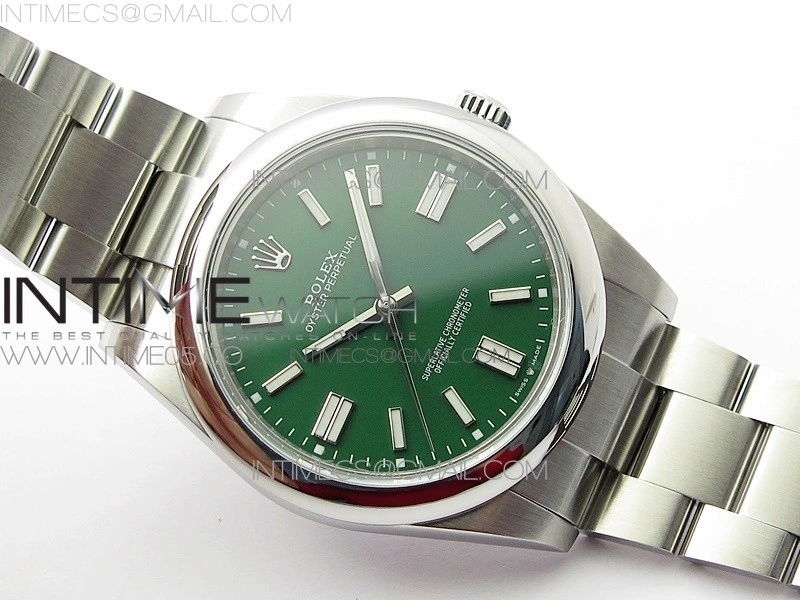 Oyster Perpetual 41mm 124300 BP Best Edition Green Dial on SS Bracelet