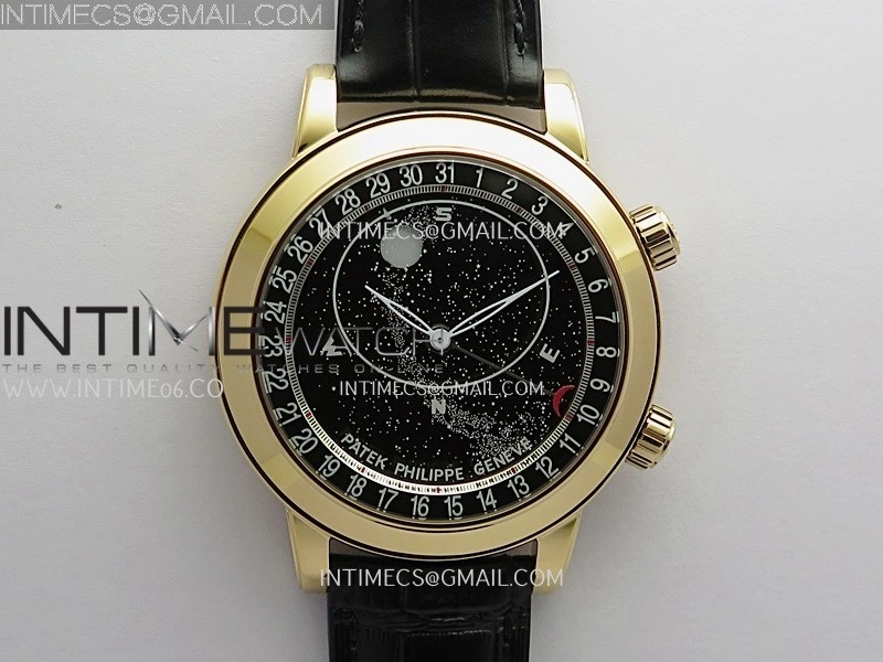 Grand Complications 6102P RG PPF 1:1 Best Edition Black Dial On Black Leather Strap Super Clone Asian 240