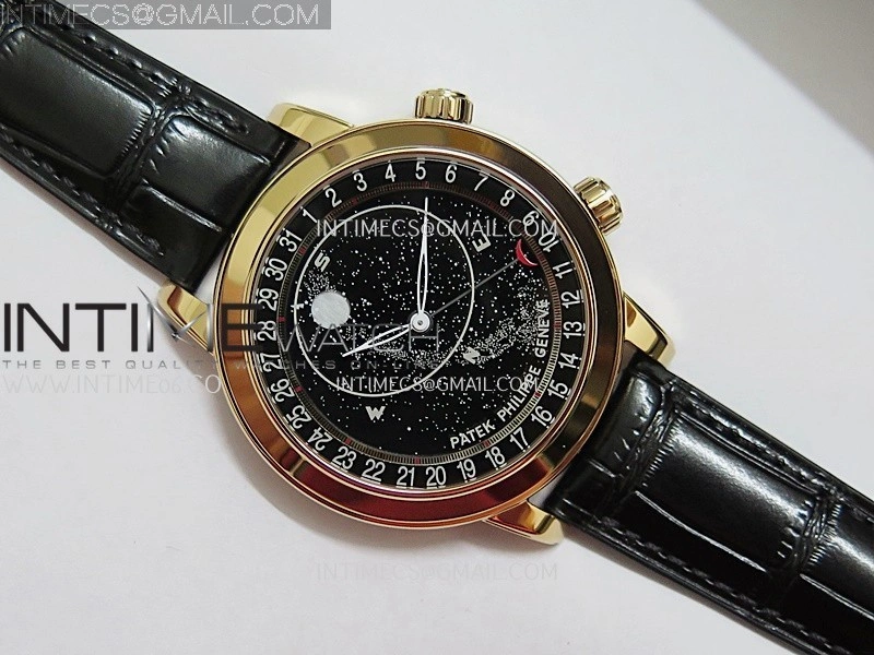 Grand Complications 6102P RG PPF 1:1 Best Edition Black Dial On Black Leather Strap Super Clone Asian 240