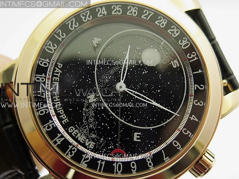 Grand Complications 6102P RG PPF 1:1 Best Edition Black Dial On Black Leather Strap Super Clone Asian 240