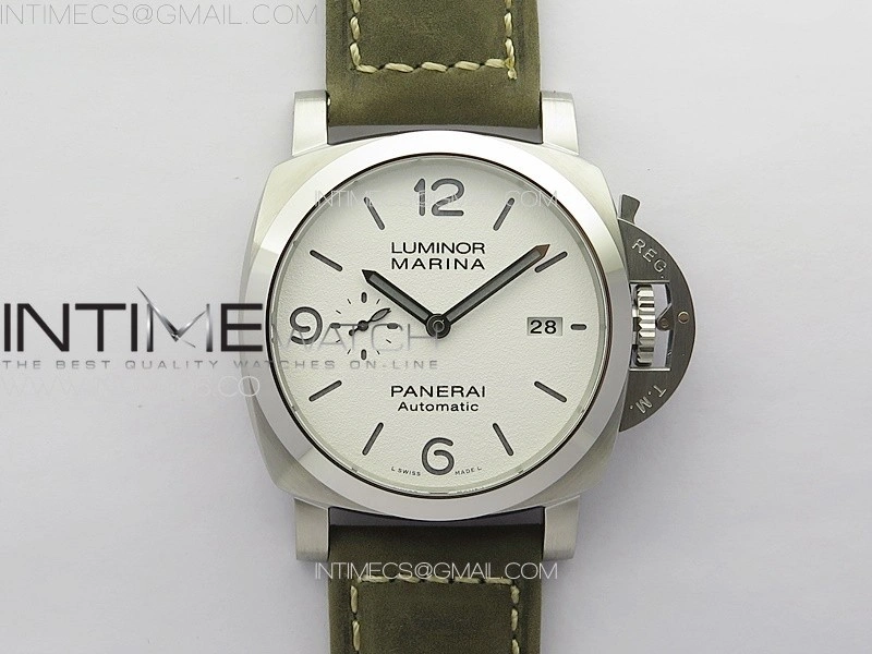 PAM 1314 TTF 1:1 Best Edition White Dial on Gray Asso Strap P.9010