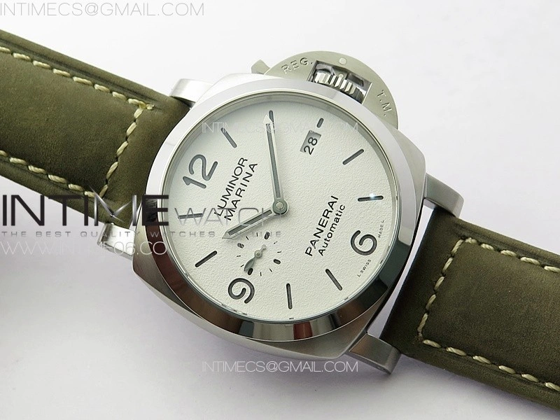PAM 1314 TTF 1:1 Best Edition White Dial on Gray Asso Strap P.9010