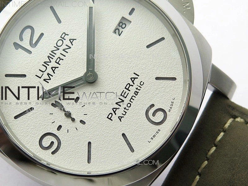 PAM 1314 TTF 1:1 Best Edition White Dial on Gray Asso Strap P.9010