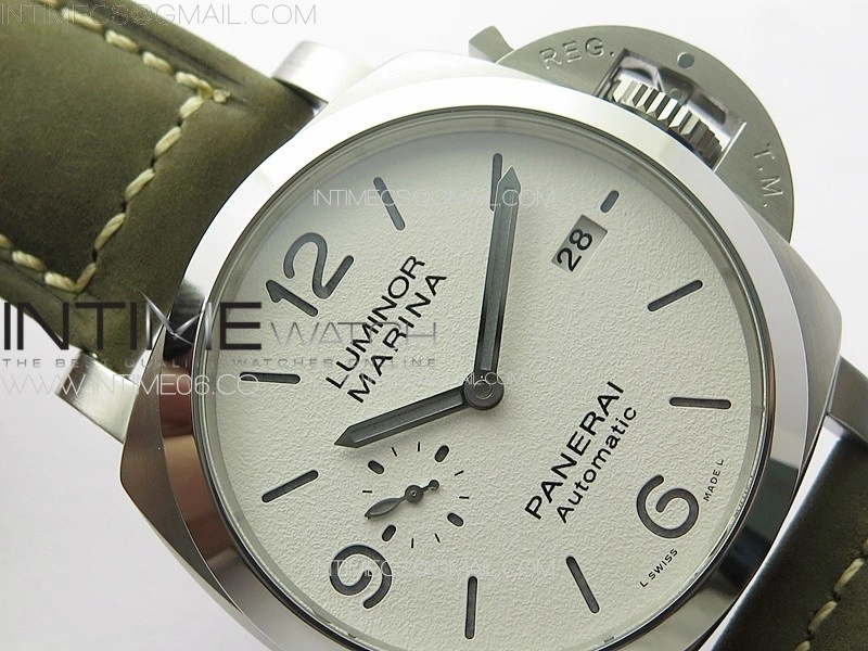 PAM 1314 TTF 1:1 Best Edition White Dial on Gray Asso Strap P.9010