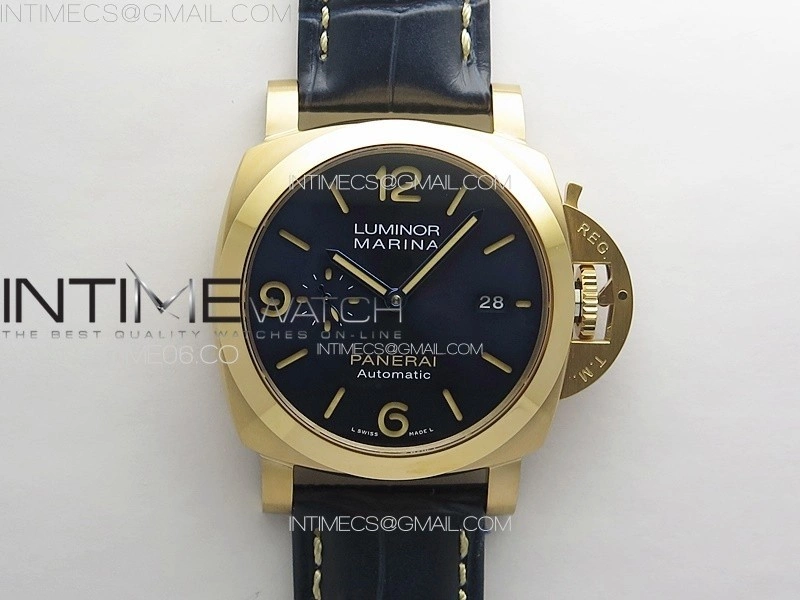 PAM1112 RG TTF 1:1 Best Edition on Blue Leather Strap P9010