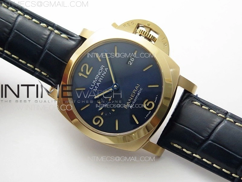 PAM1112 RG TTF 1:1 Best Edition on Blue Leather Strap P9010
