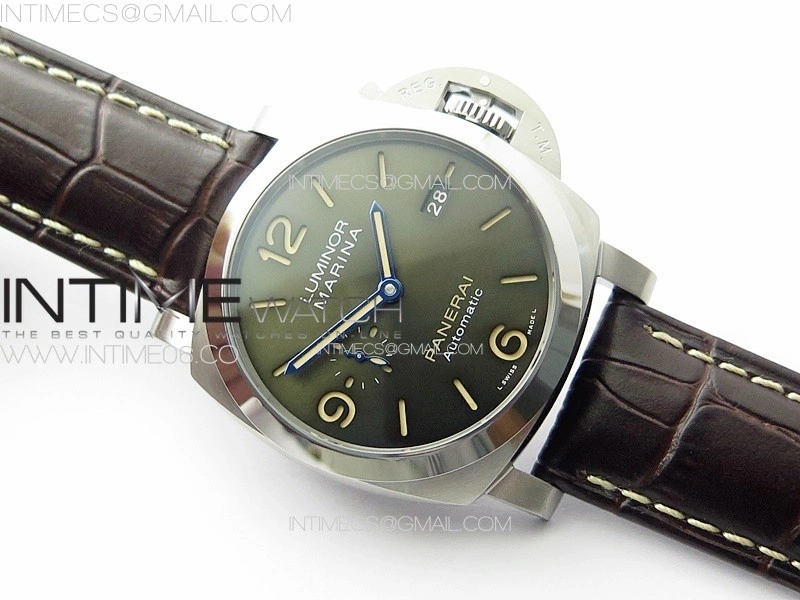 PAM1116 S TTF 1:1 Best Edition Dark Green Dial on Brown Leather Strap P9010 V2