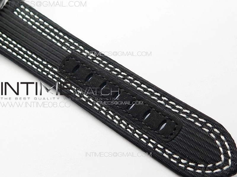 PAM1122 SS DLC TTF 1:1 Best Edition Gray Dial on Black Blue Leather Strap P9010