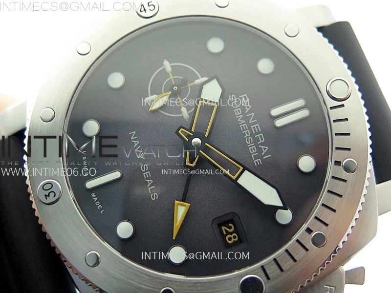 PAM1323 Y GMT VSF 1:1 Best Edition Dark Gray Dial on Black Rubber Strap P9011