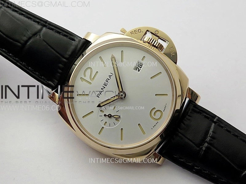 PAM1336 Y RG VSF 1:1 Best Edition White Dial on Black Leather Strap Asian P900