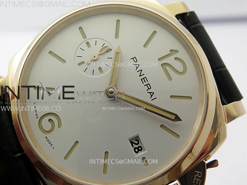 PAM1336 Y RG VSF 1:1 Best Edition White Dial on Black Leather Strap Asian P900