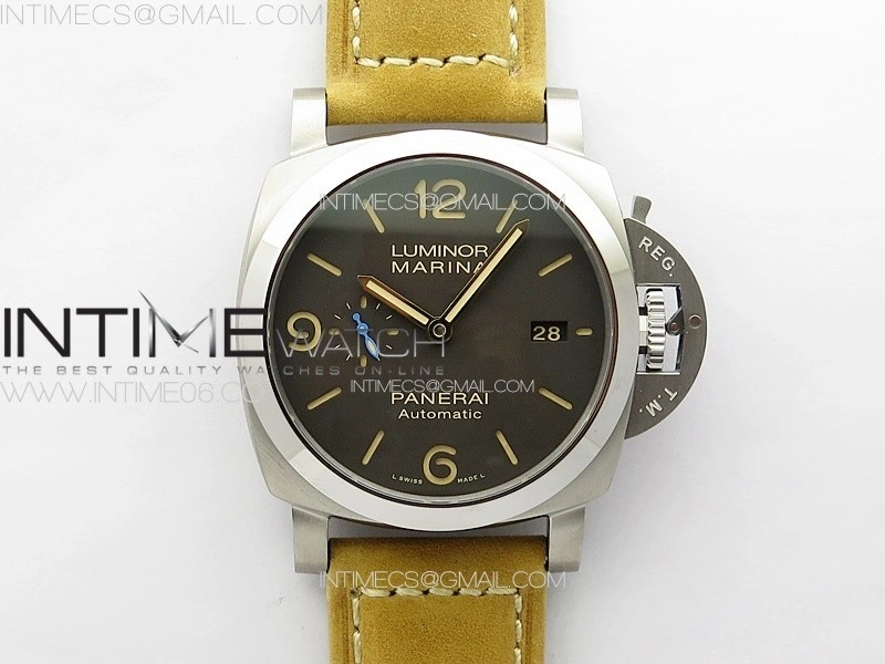 PAM1351 Ti TTF 1:1 Best Edition on Brown Leather Strap P9010