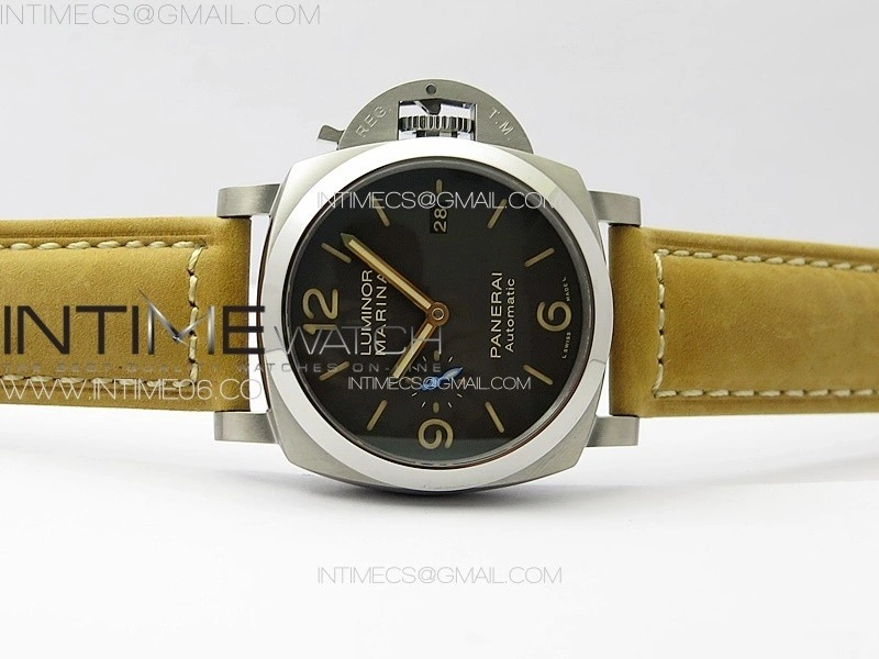 PAM1351 Ti TTF 1:1 Best Edition on Brown Leather Strap P9010