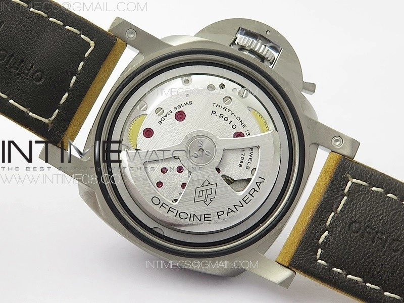 PAM1351 Ti TTF 1:1 Best Edition on Brown Leather Strap P9010
