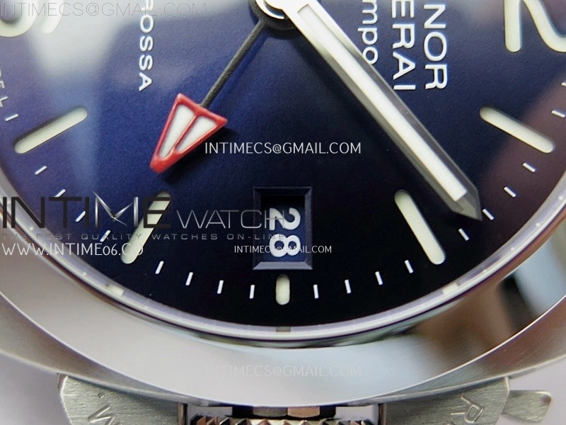 PAM1404 Z GMT SS VSF 1:1 Best Edition Blue Dial on Blue Rubber Strap Asian P900