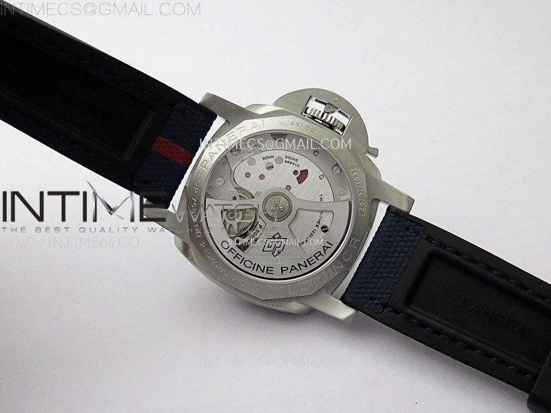 PAM1404 Z GMT SS VSF 1:1 Best Edition Blue Dial on Blue Rubber Strap Asian P900