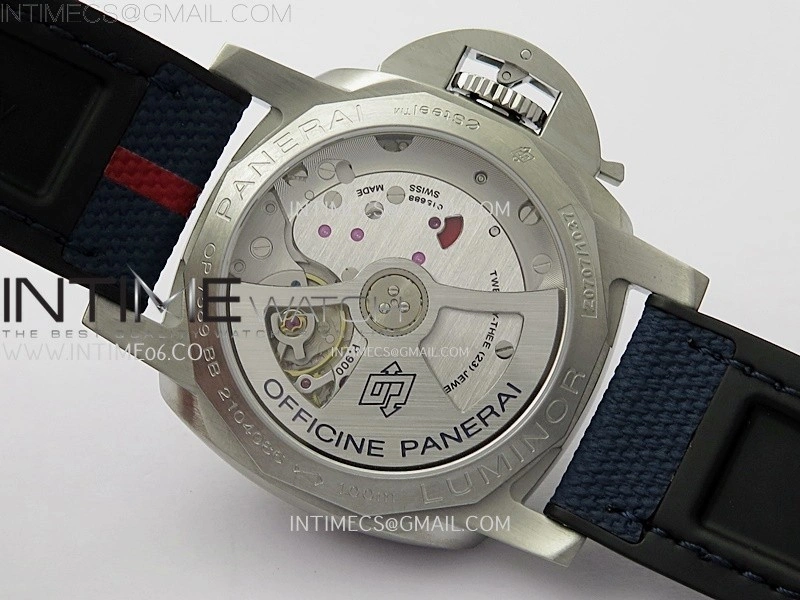 PAM1404 Z GMT SS VSF 1:1 Best Edition Blue Dial on Blue Rubber Strap Asian P900