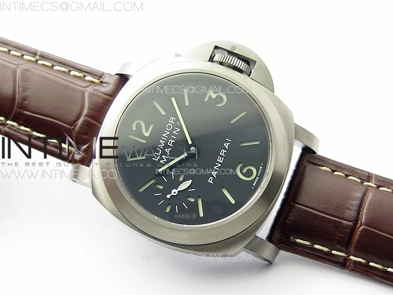 PAM177 Titanium HW 1:1 Best Edition on Black Leather Strap A6794
