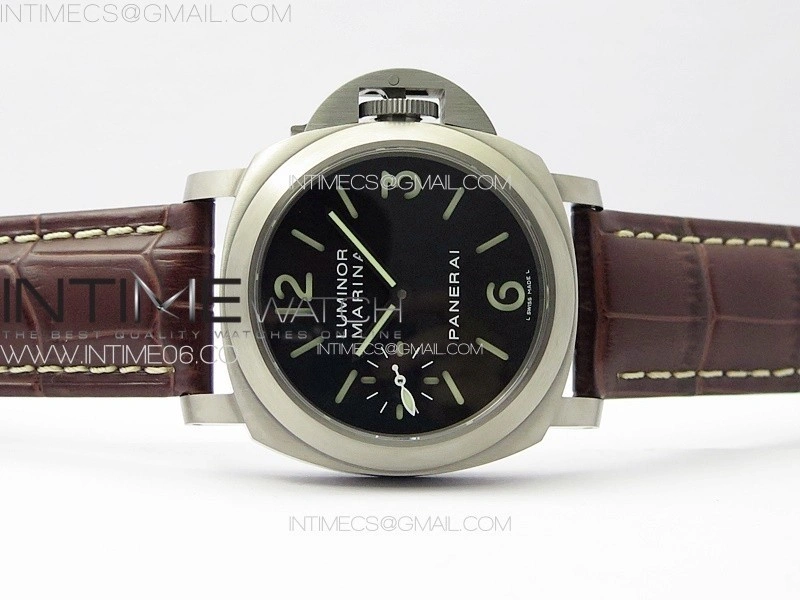 PAM177 Titanium HW 1:1 Best Edition on Black Leather Strap A6794