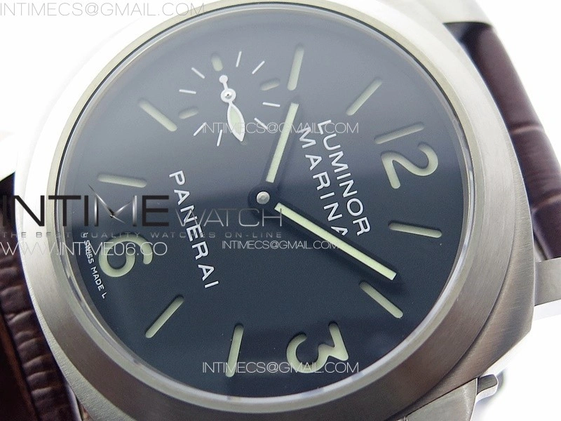 PAM177 Titanium HW 1:1 Best Edition on Black Leather Strap A6794