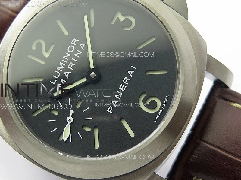 PAM177 Titanium HW 1:1 Best Edition on Black Leather Strap A6794