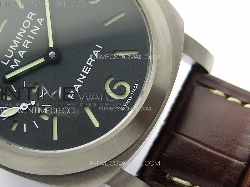 PAM177 Titanium HW 1:1 Best Edition on Black Leather Strap A6794