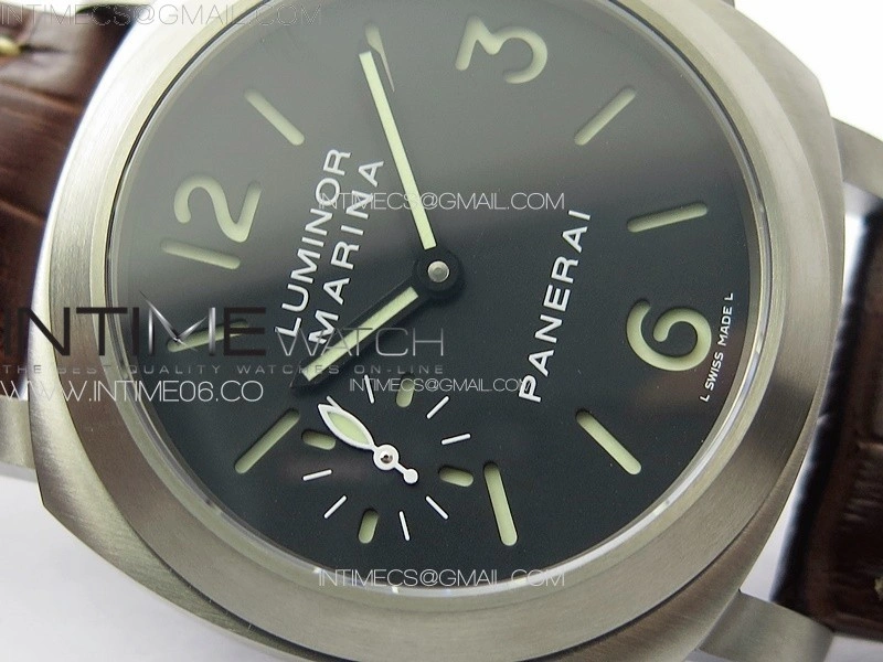 PAM177 Titanium HW 1:1 Best Edition on Black Leather Strap A6794