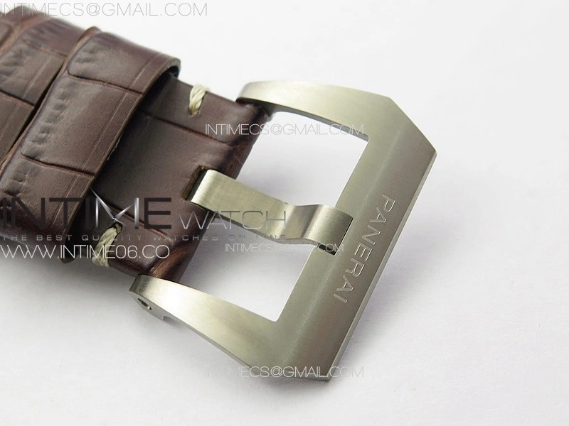 PAM177 Titanium HW 1:1 Best Edition on Black Leather Strap A6794