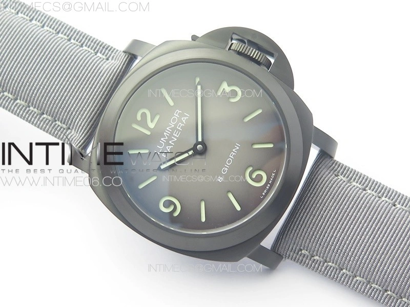PAM2121 DLC Titanium HWF 1:1 Best Edition Gray Dial On Gray Nylon Strap A6497
