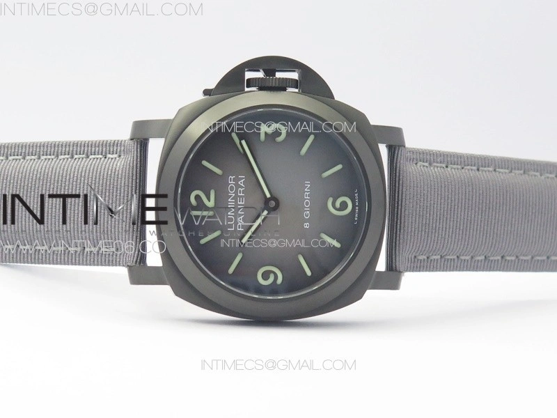 PAM2121 DLC Titanium HWF 1:1 Best Edition Gray Dial On Gray Nylon Strap A6497