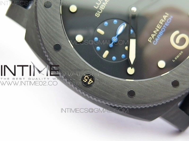 PAM616 Carbotech V3 VSF 1:1 Best Edition on Blue Logo Black Rubber Strap P9000