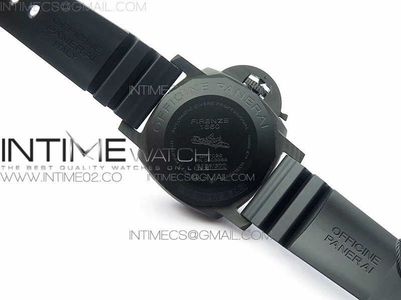 PAM616 Carbotech V3 VSF 1:1 Best Edition on Blue Logo Black Rubber Strap P9000