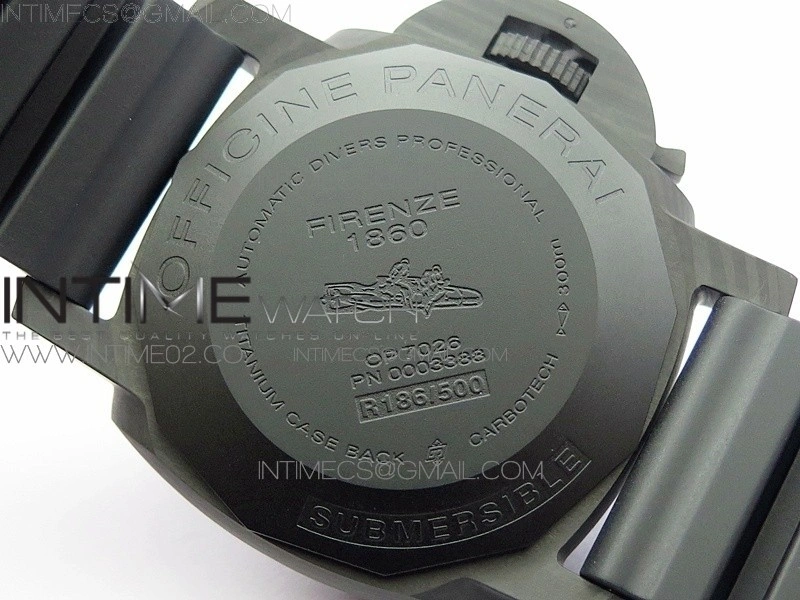 PAM616 Carbotech V3 VSF 1:1 Best Edition on Blue Logo Black Rubber Strap P9000
