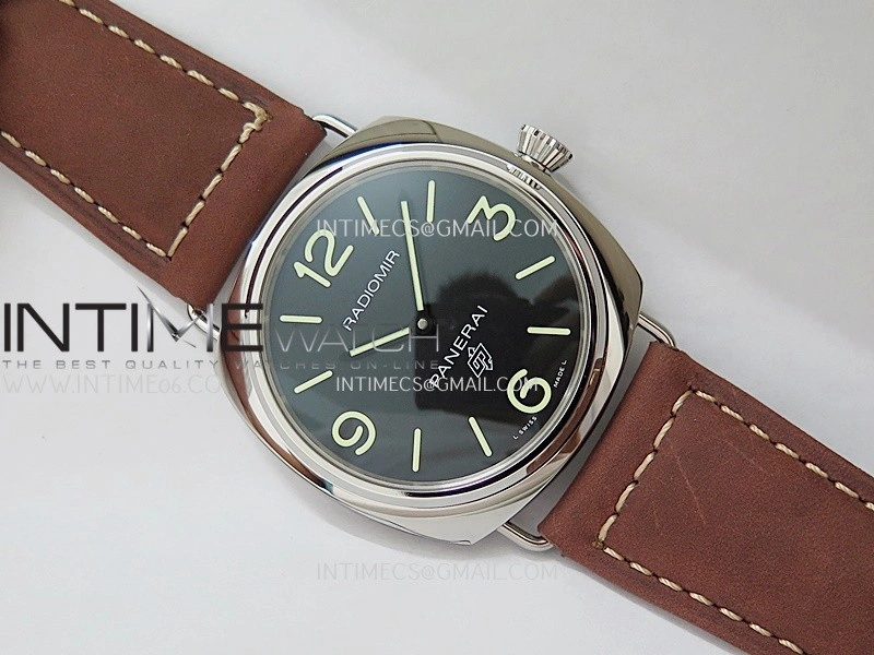 PAM753 HWF 1:1 Best Edition Black Dial On Brown ASSO Leather Strap A6497