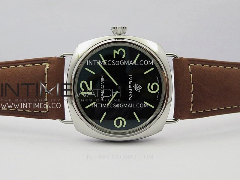 PAM753 HWF 1:1 Best Edition Black Dial On Brown ASSO Leather Strap A6497
