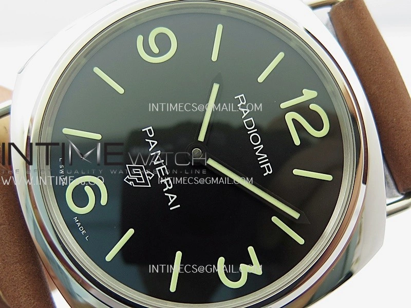 PAM753 HWF 1:1 Best Edition Black Dial On Brown ASSO Leather Strap A6497
