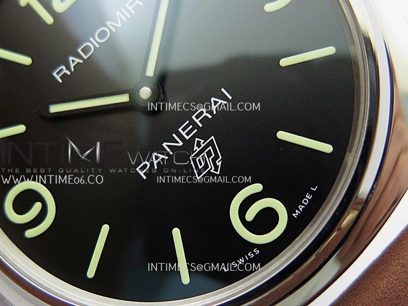 PAM753 HWF 1:1 Best Edition Black Dial On Brown ASSO Leather Strap A6497