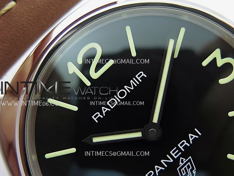 PAM753 HWF 1:1 Best Edition Black Dial On Brown ASSO Leather Strap A6497