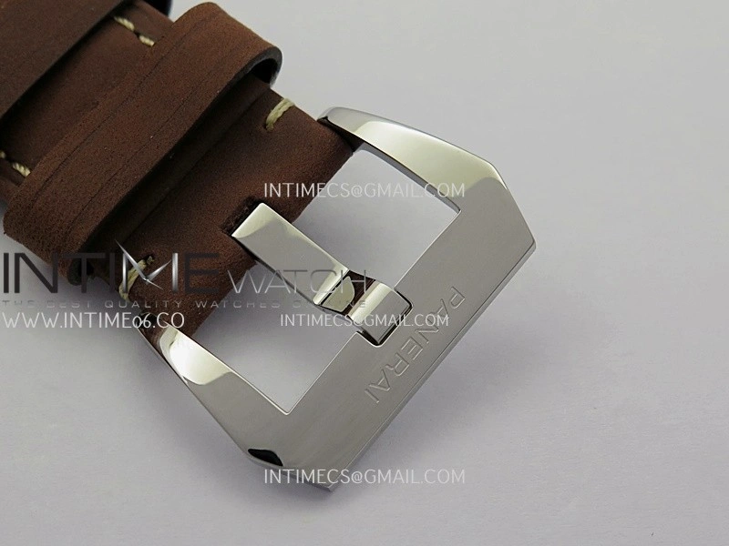 PAM753 HWF 1:1 Best Edition Black Dial On Brown ASSO Leather Strap A6497