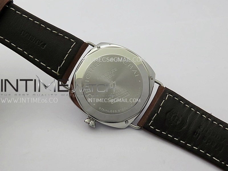 PAM753 HWF 1:1 Best Edition Black Dial On Brown ASSO Leather Strap A6497